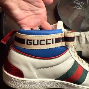 Gucci High-Top Sneakers - White, Blue, Red, Green